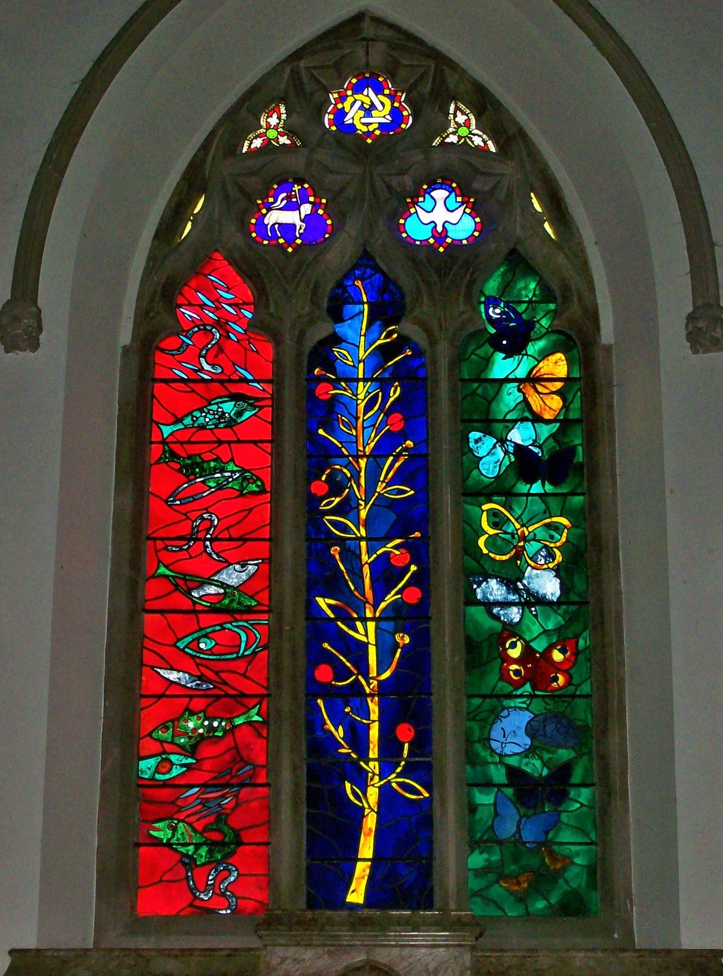 N/A (Artistic representation in stained glass)