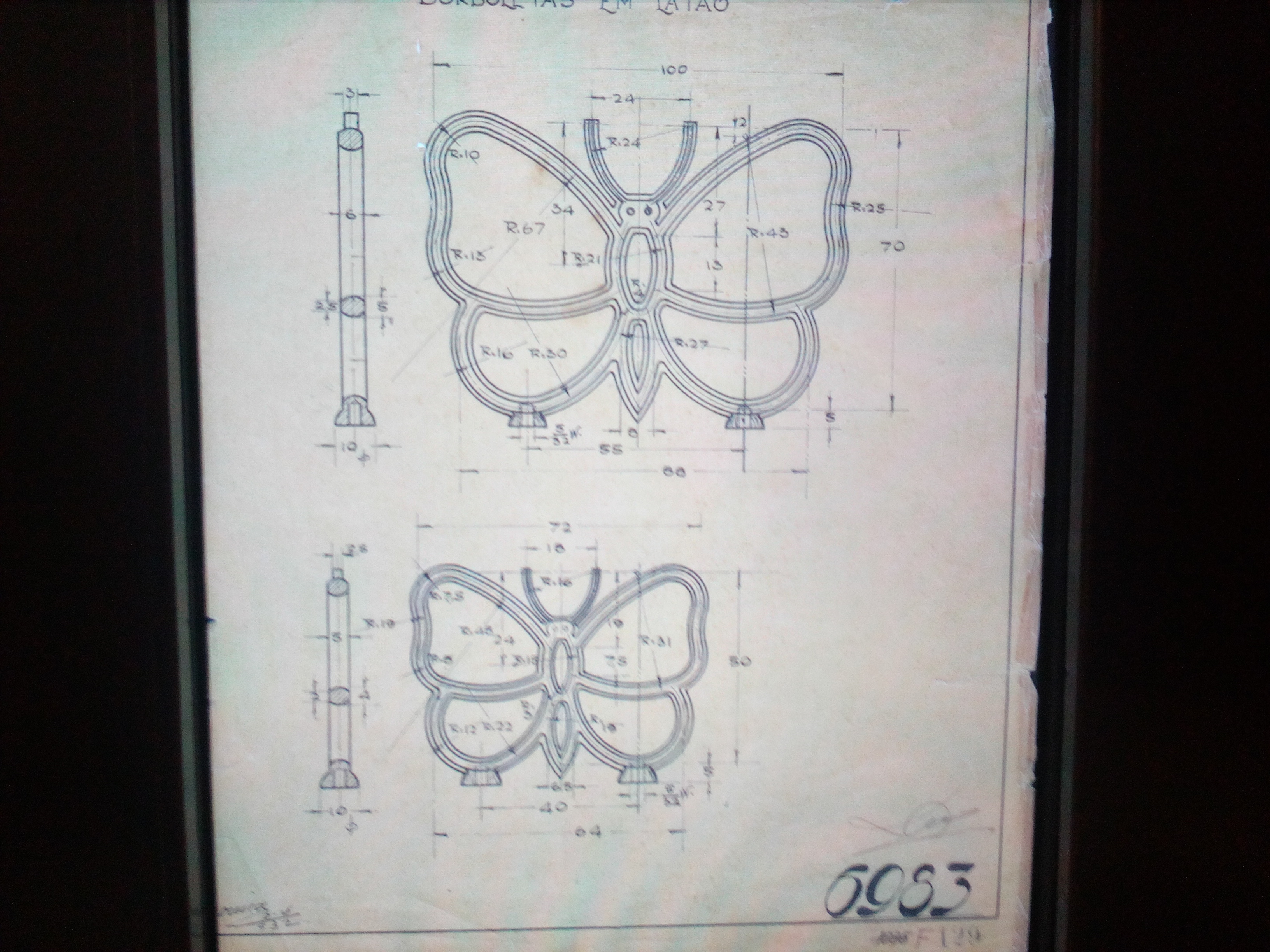 Stylized Butterfly Design (Technical Drawing)
