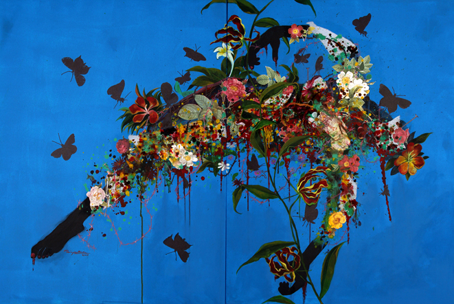 N/A (Artistic depiction of butterflies)