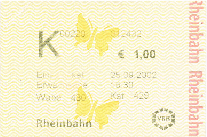 Stylized Butterfly Silhouette (on a tram ticket)