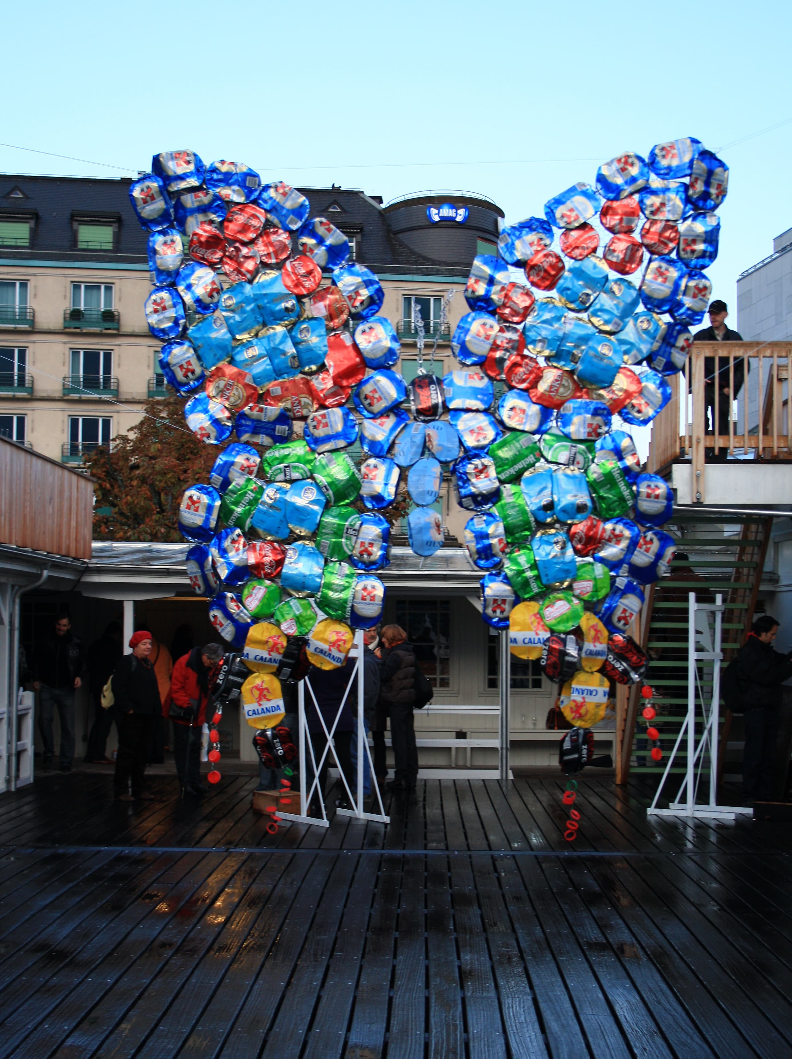 Recycled Can Butterfly Art Installation