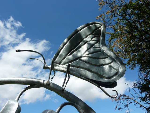Steel butterfly sculpture