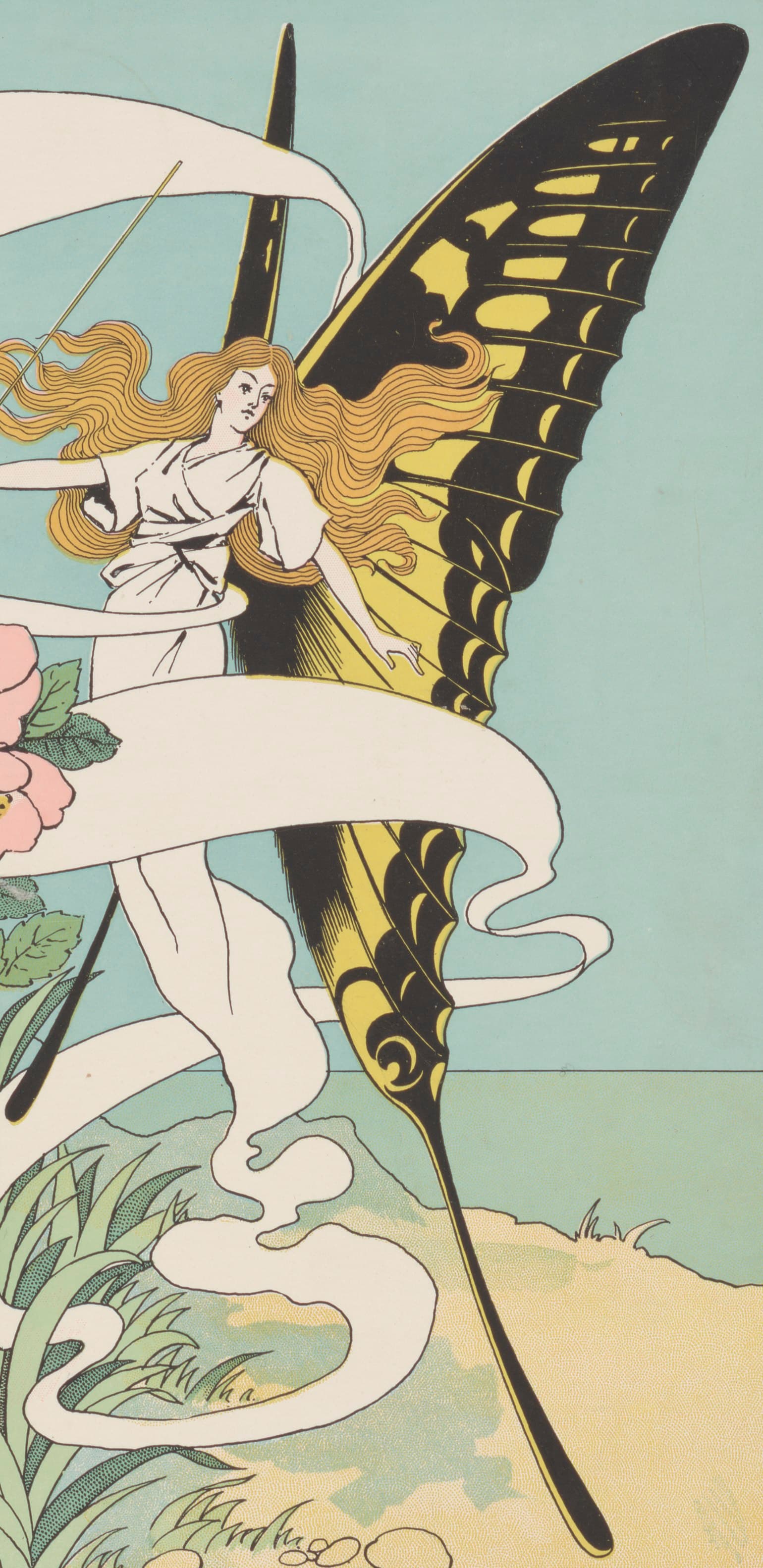 Stylized Swallowtail-like Butterfly (Art Nouveau)
