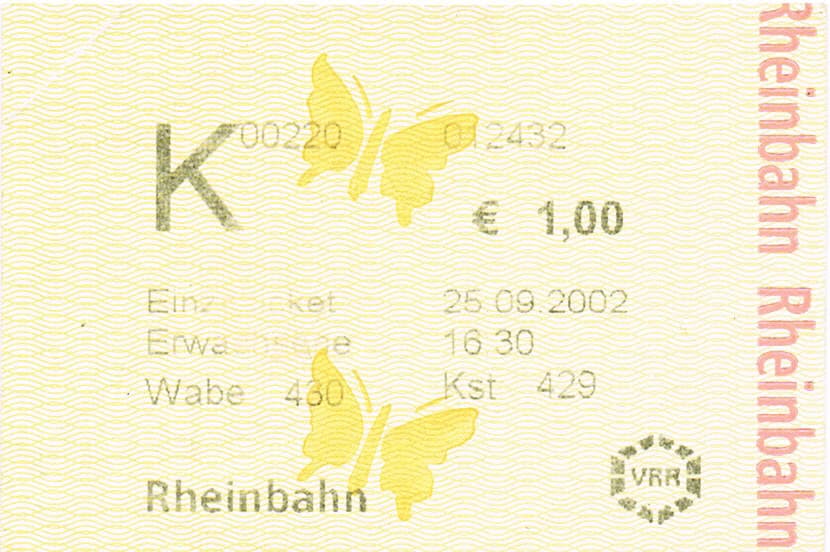 Stylized Butterfly Silhouette (on a tram ticket)