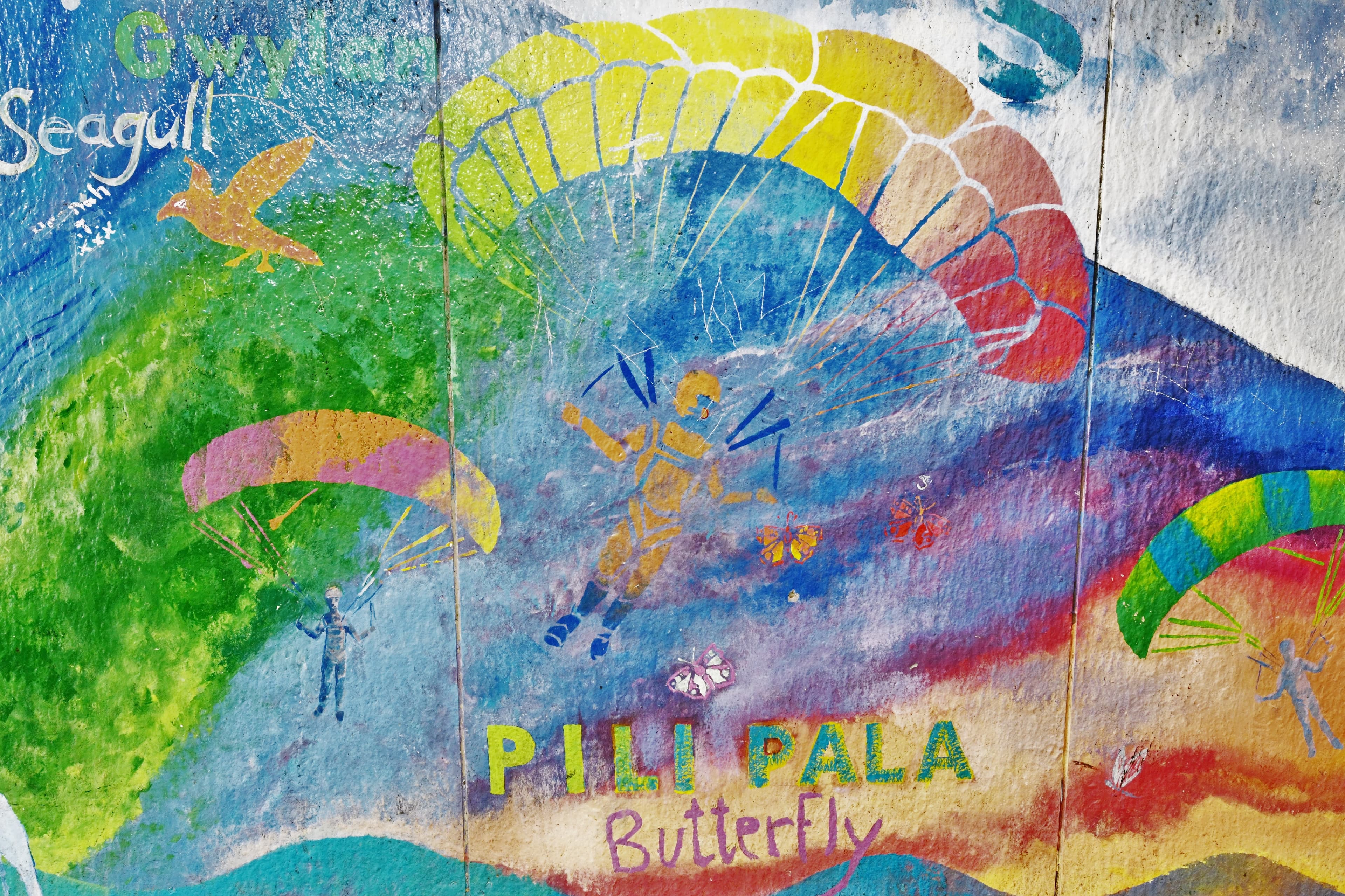 Mural depiction of a butterfly