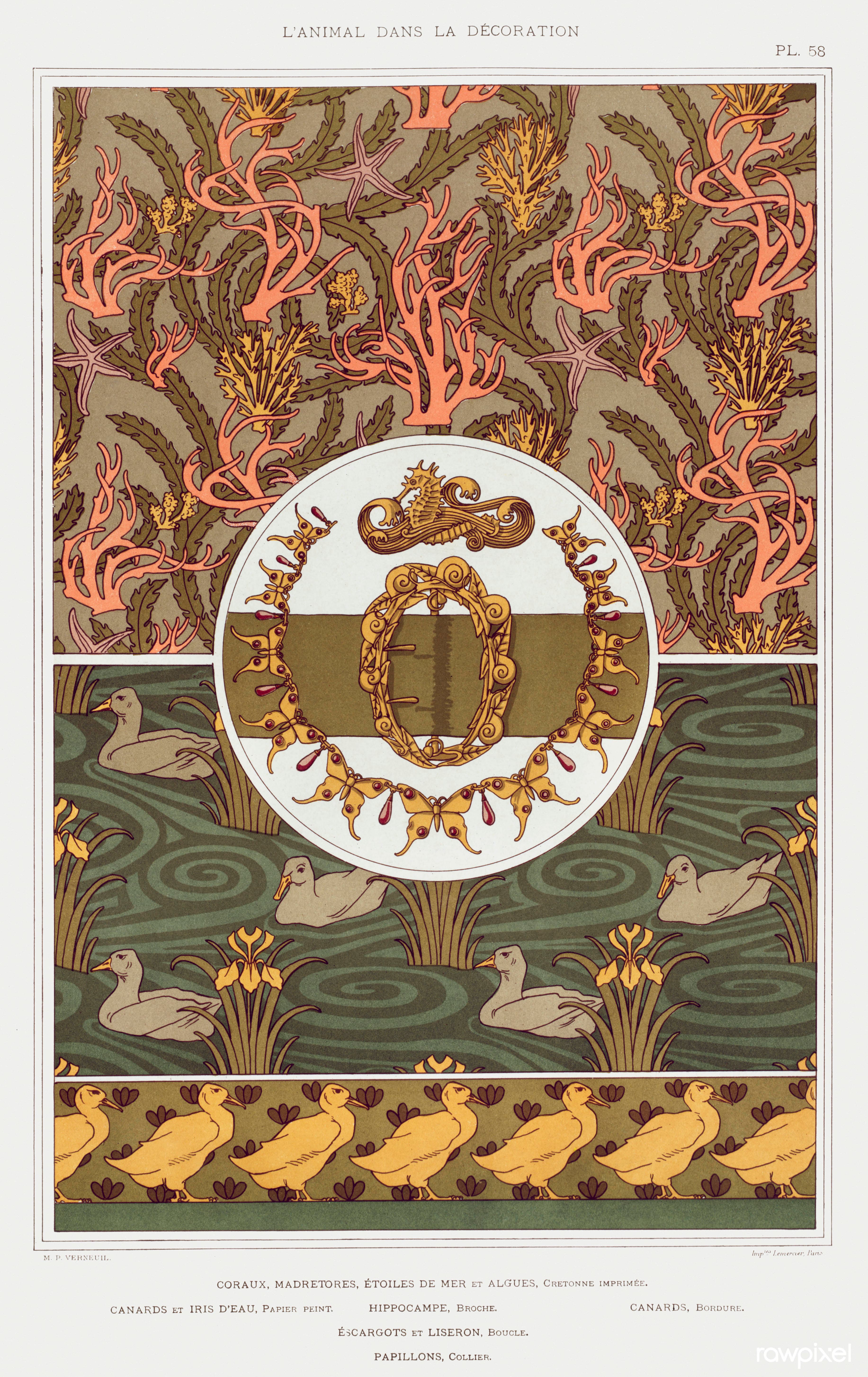 Stylized Butterflies (Art Nouveau Decoration)