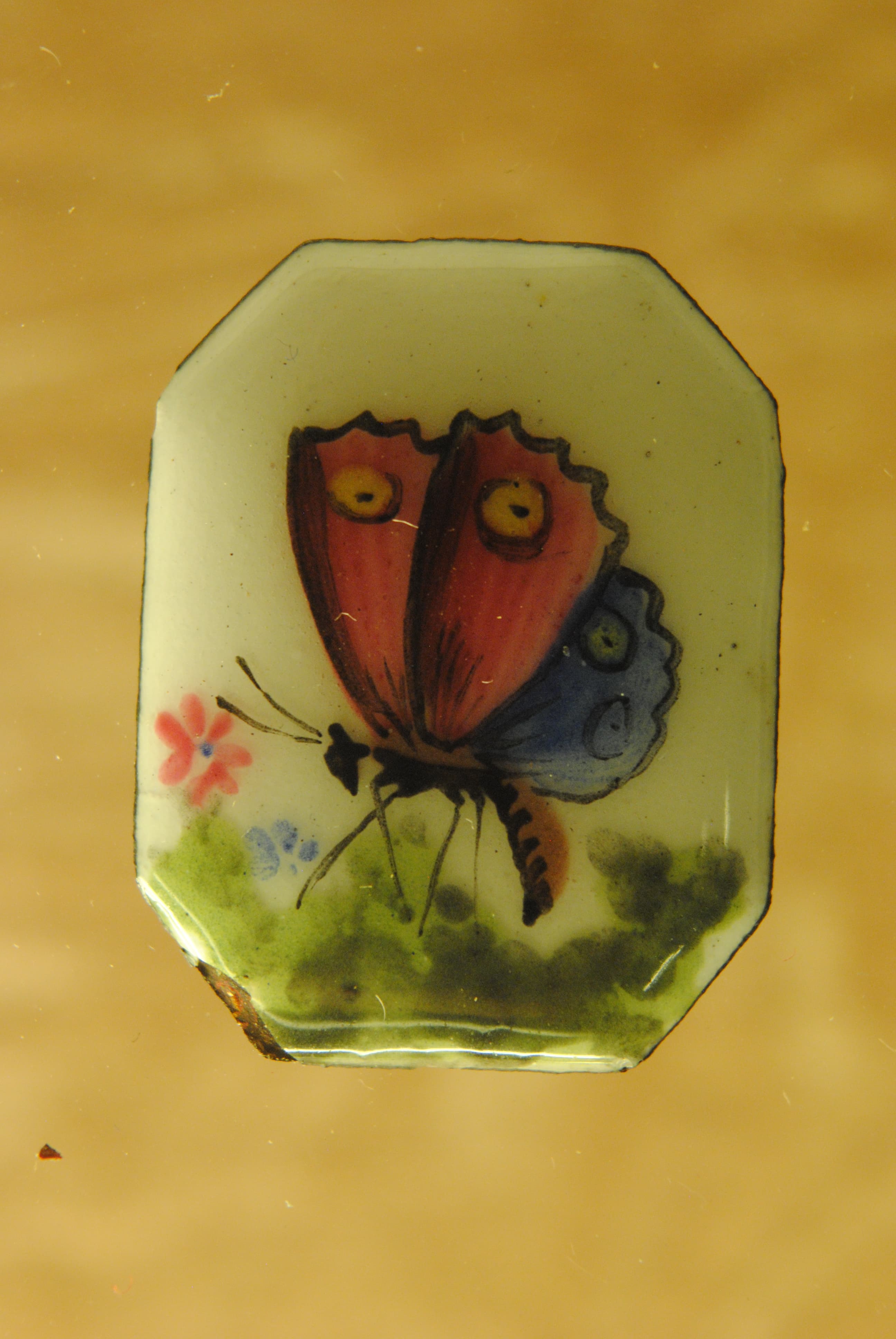 Artistic Butterfly (on enamel button)