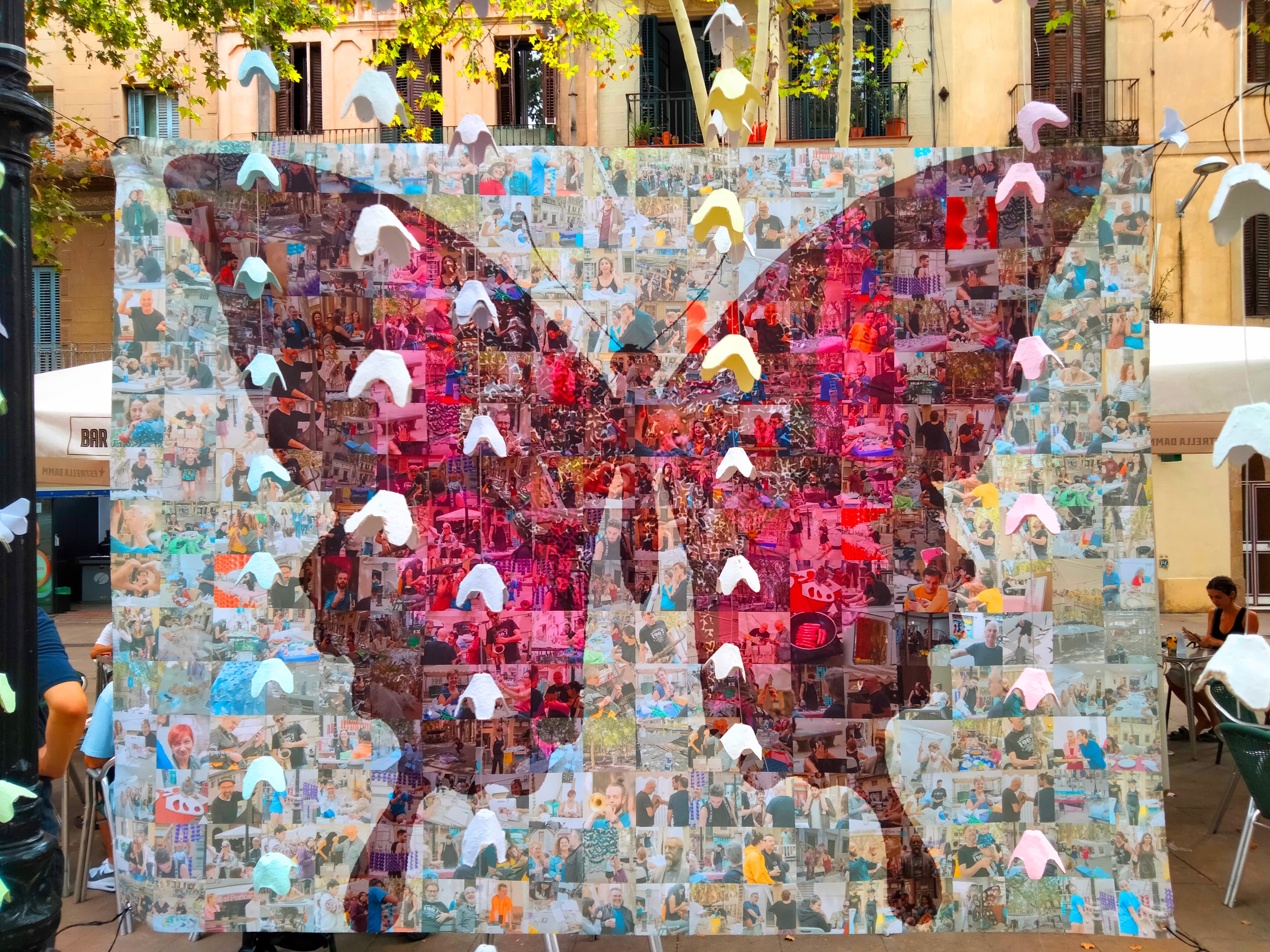 Butterfly-shaped Photo Collage Art Installation